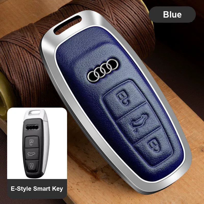 Audi Executive cowhide key case in Blue – case only