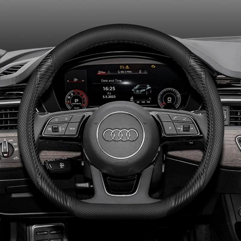 D-shaped Audi steering wheel cover for A3, A4L and Q2L – Carbon Fiber