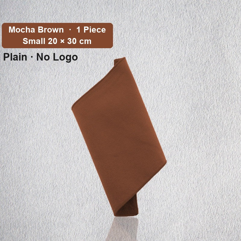 Audi deerskin coral fleece towel – Plain No Logo, Mocha Brown, Small 20 × 30 cm, 1 Piece