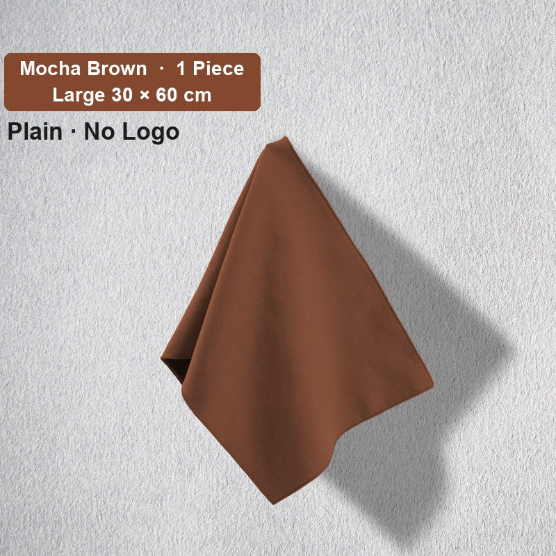 Audi deerskin coral fleece towel – Plain No Logo, Mocha Brown, Large 30 × 60 cm, 1 Piece