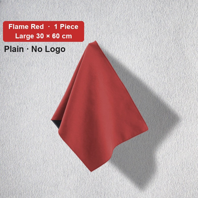 Audi deerskin coral fleece towel – Plain No Logo, Flame Red, Large 30 × 60 cm, 1 Piece