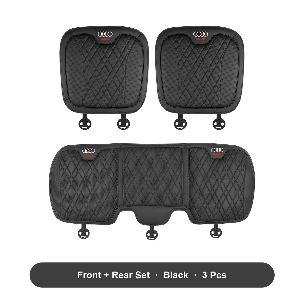 Audi front and rear 3-piece cushion set in Black