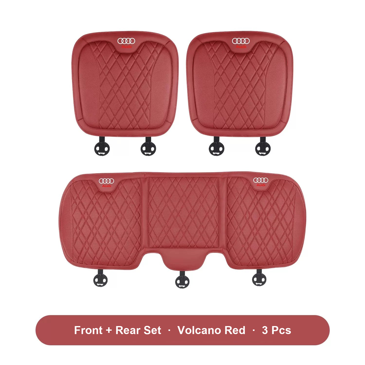 Audi front and rear 3-piece cushion set in Volcano Red