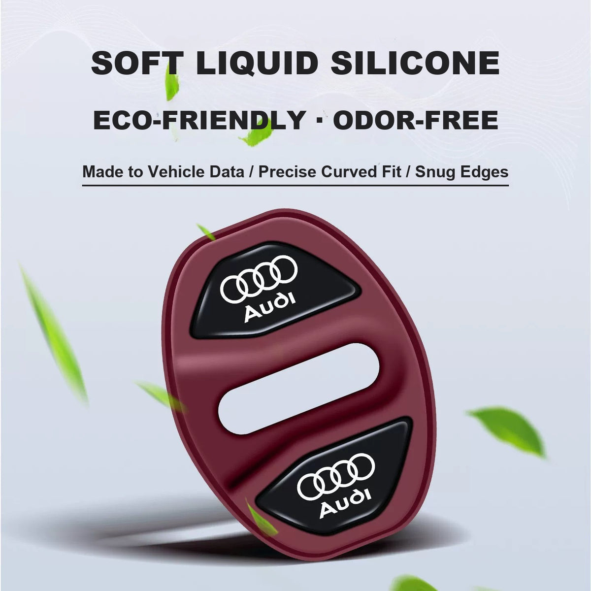 Soft liquid silicone Audi door lock cover in Volcano Red