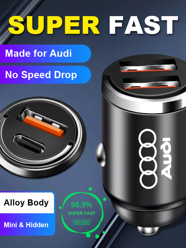 Audi hidden car charger – super fast dual-port charging