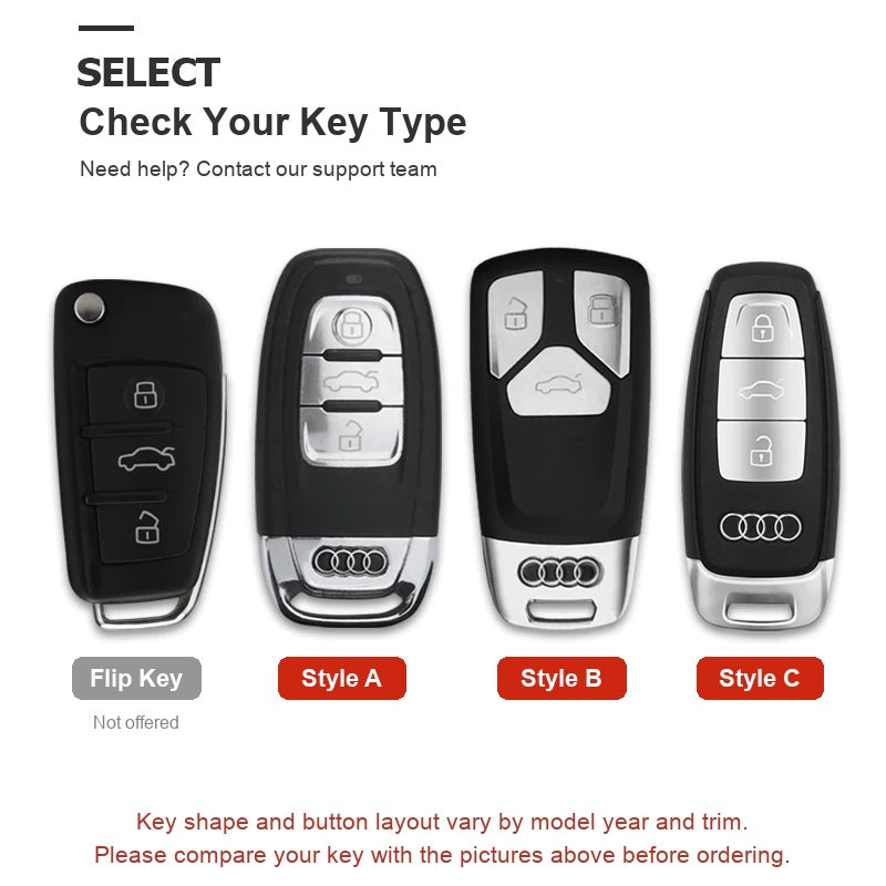 Audi key type guide – Style A, Style B and Style C smart keys