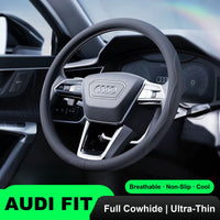Audi Signature Top-Grain Cowhide Steering Wheel Cover – Ultra-Thin 0.3cm Breathable Edition