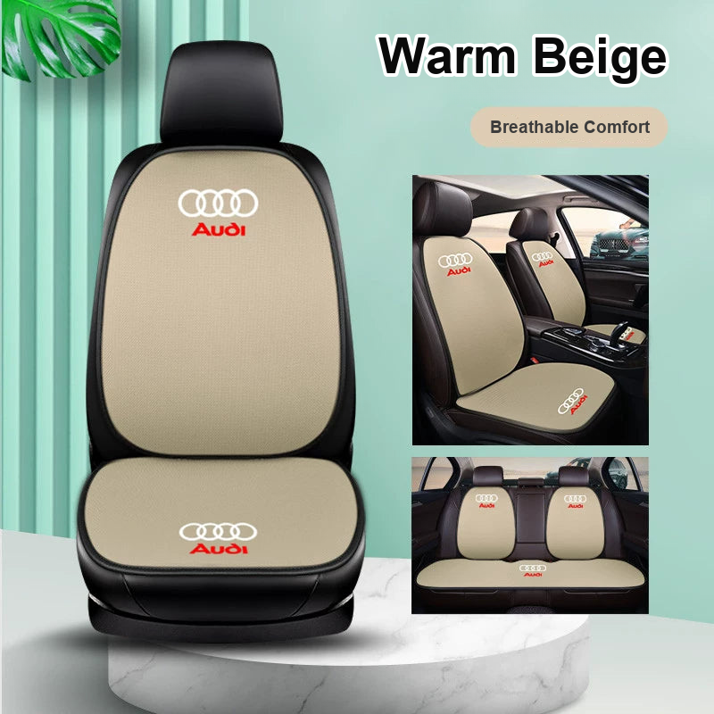 Audi breathable linen seat cushion complete 7-piece set in Warm Beige