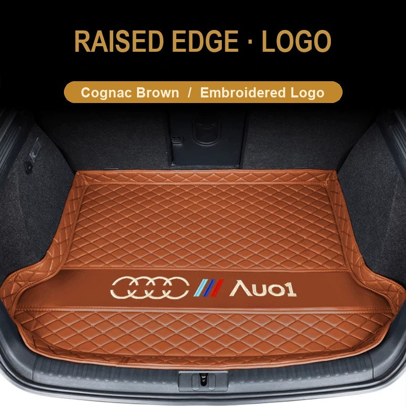 Audi trunk mat – Raised Edge – Cognac Brown