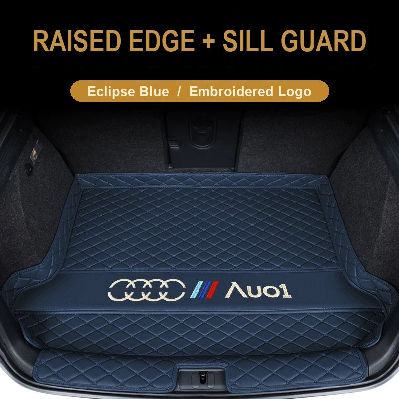 Audi trunk mat – Raised Edge + Sill Guard – Eclipse Blue