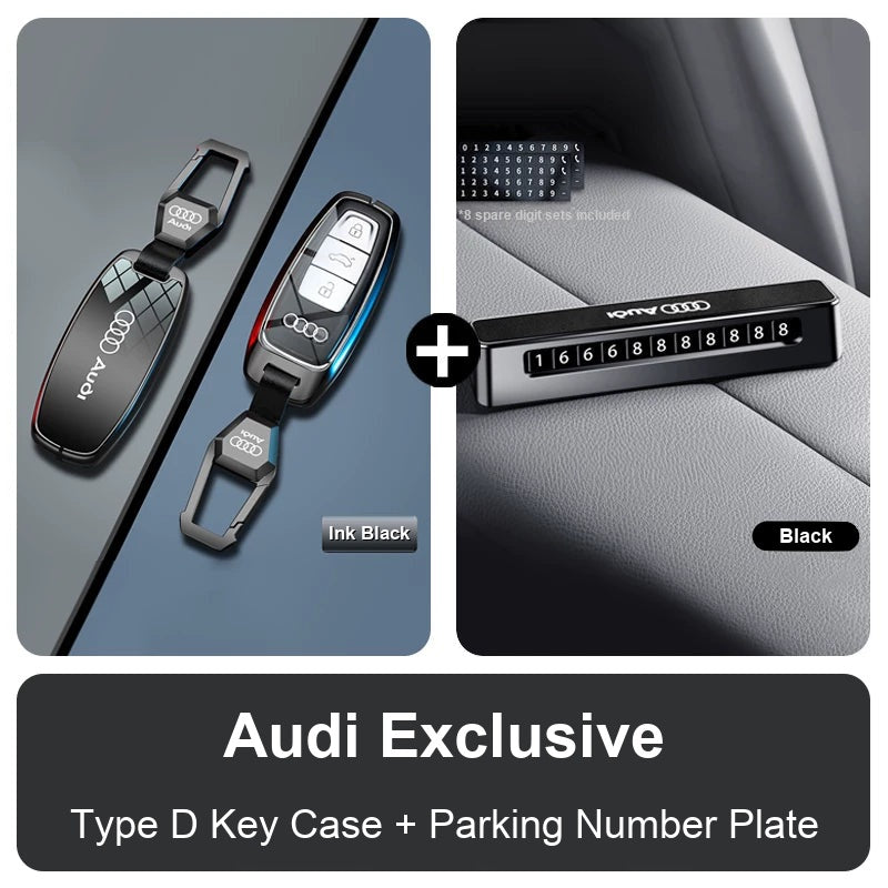 Audi Type D key case with parking number plate set