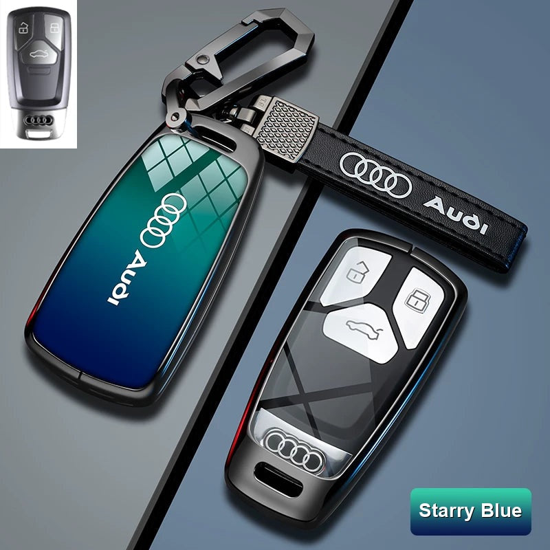 Starry Blue mirror zinc alloy Audi Type A key case