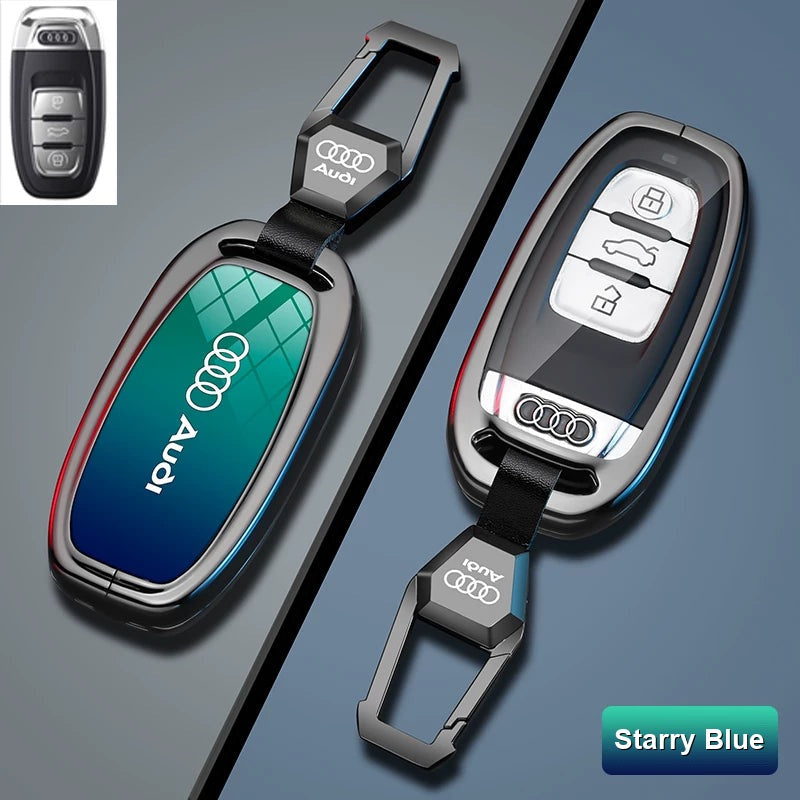 Starry Blue mirror zinc alloy Audi Type B key case