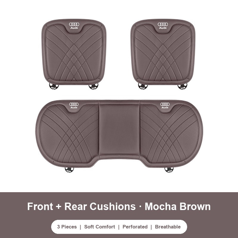 Audi nappa Front and Rear Cushions (3 Pieces) in Mocha Brown