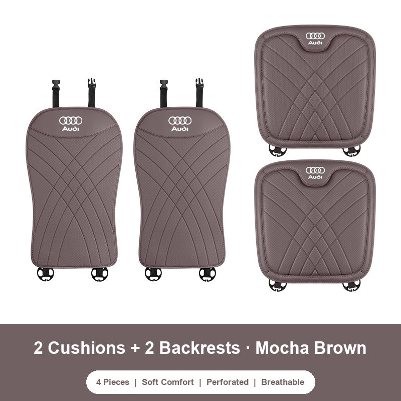 Audi nappa 2 Front Cushions and 2 Backrests in Mocha Brown