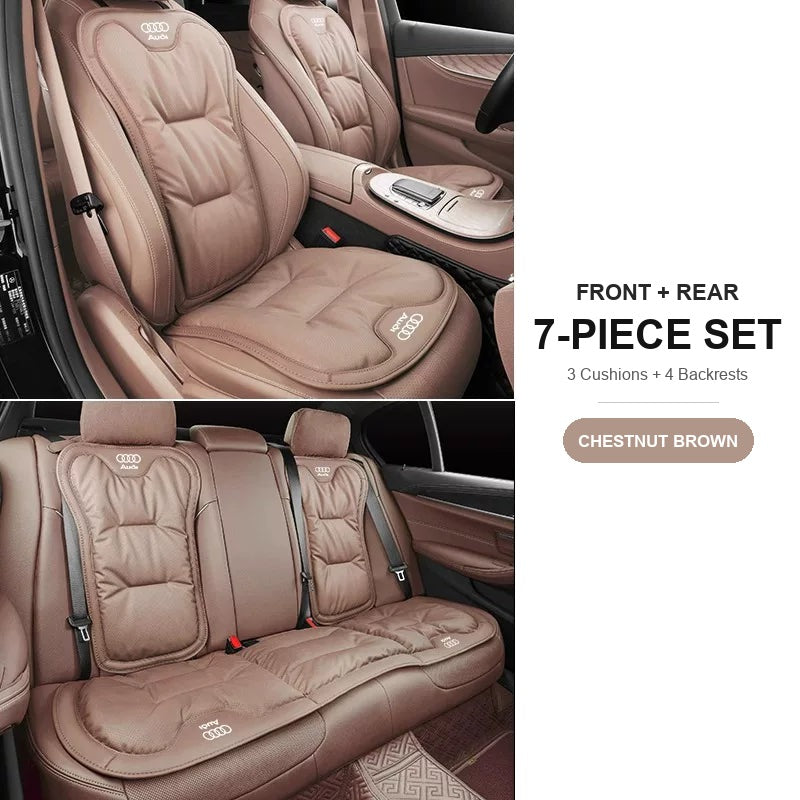Audi nappa seat cushion and backrest 7-piece set in Chestnut Brown