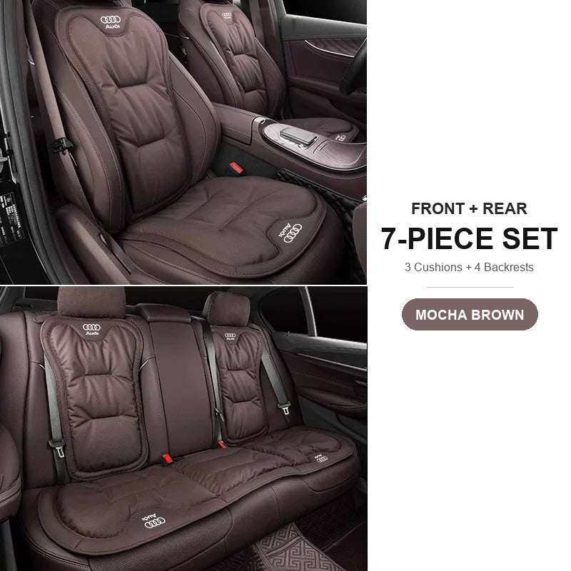 Audi nappa seat cushion and backrest 7-piece set in Mocha Brown