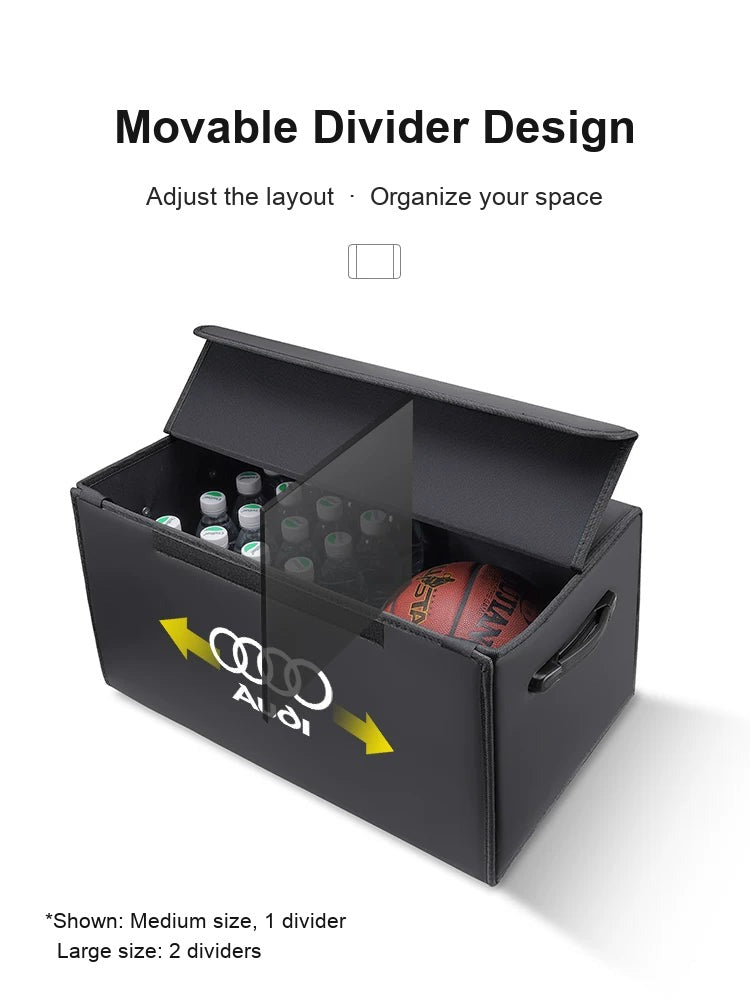 Audi trunk organizer movable divider design