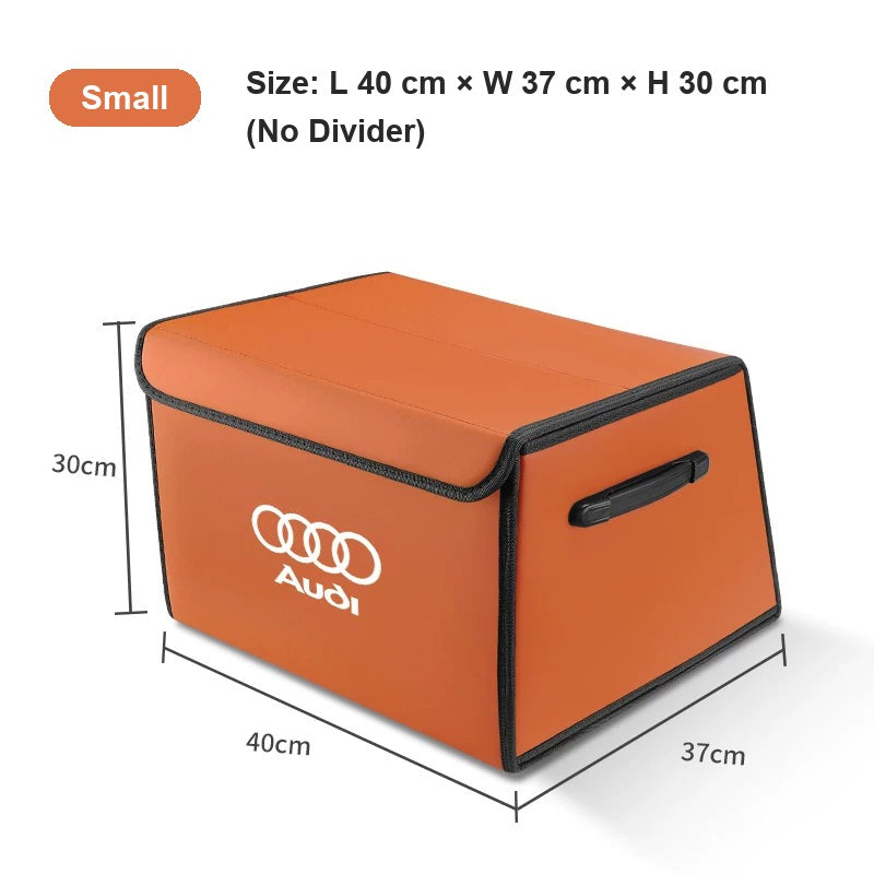 Audi Nappa leather trunk organizer Small Orange