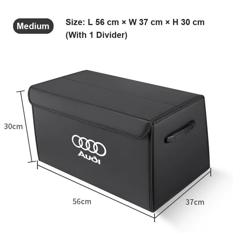 Audi Nappa leather trunk organizer Medium Black