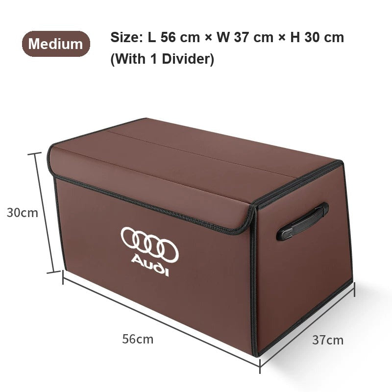 Audi Nappa leather trunk organizer Medium Brown