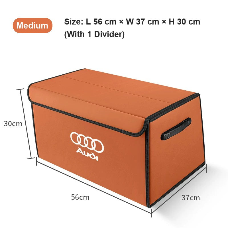 Audi Nappa leather trunk organizer Medium Orange