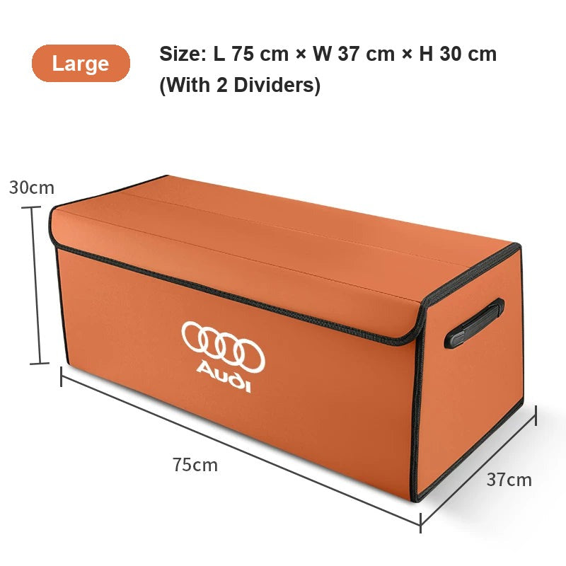 Audi Nappa leather trunk organizer Large Orange
