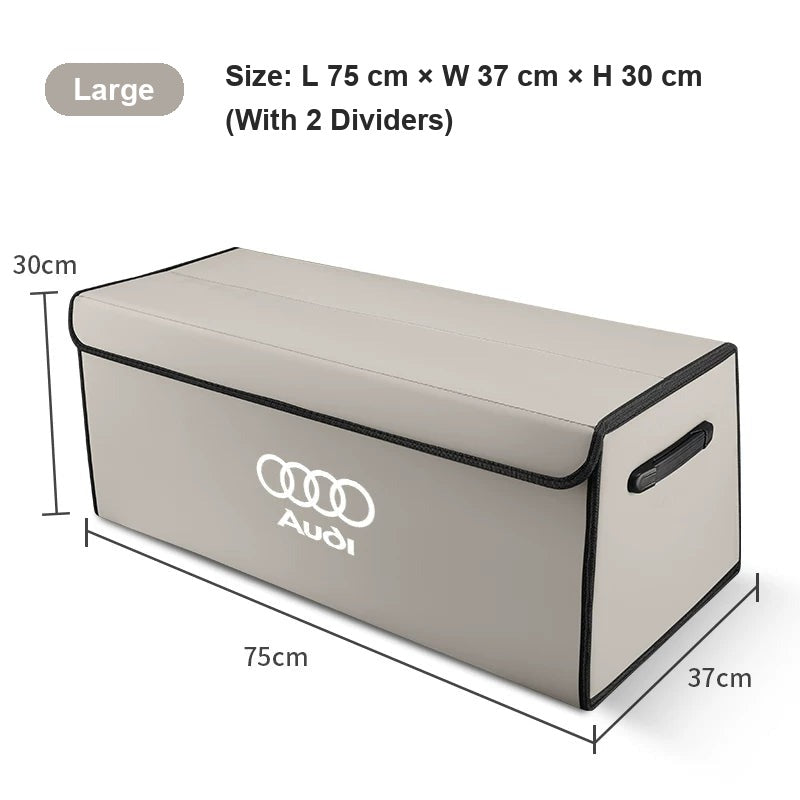 Audi Nappa leather trunk organizer Large Cream