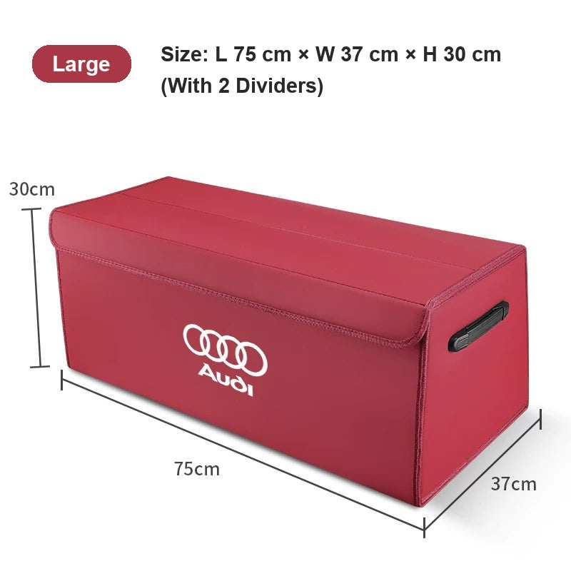 Audi Nappa leather trunk organizer Large Red