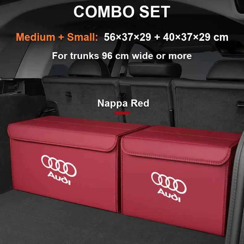 Audi trunk organizer combo set Medium plus Small, Red