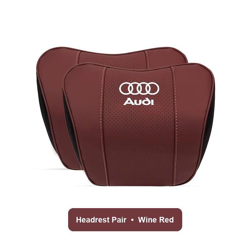 Audi Headrest Pair in Wine Red