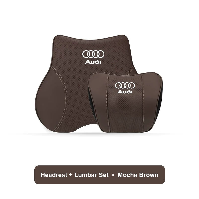 Audi Headrest and Lumbar Set in Mocha Brown
