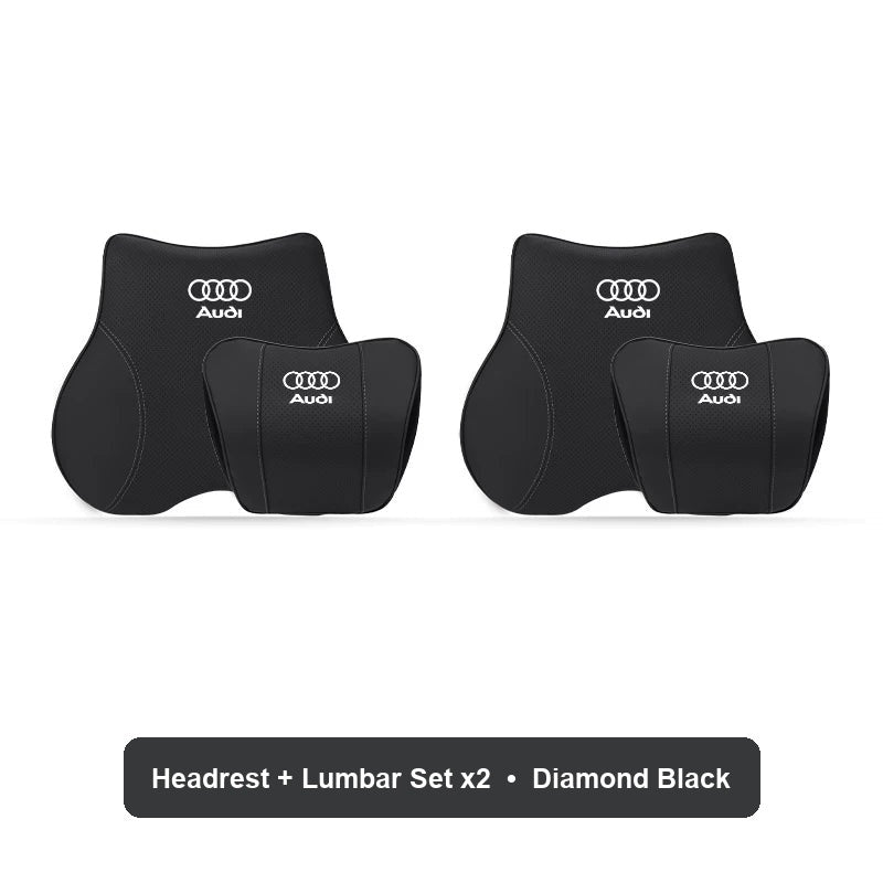 Audi Headrest and Lumbar Set x2 in Diamond Black