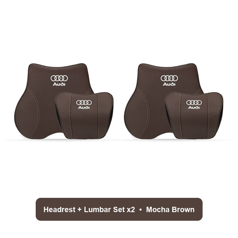 Audi Headrest and Lumbar Set x2 in Mocha Brown