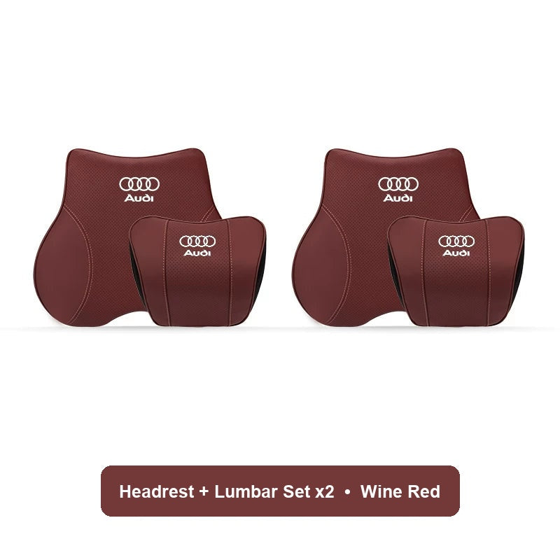 Audi Headrest and Lumbar Set x2 in Wine Red