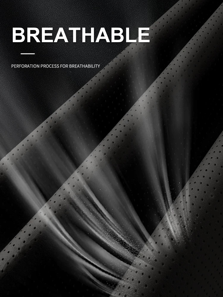 Breathable perforated surface close-up