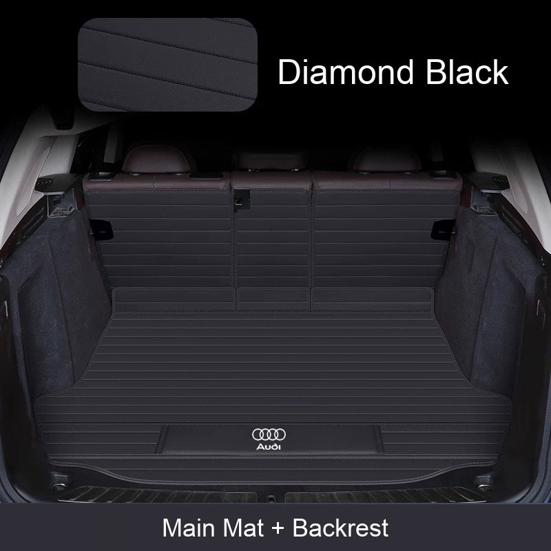 Audi leather trunk mat with backrest cover in Diamond Black