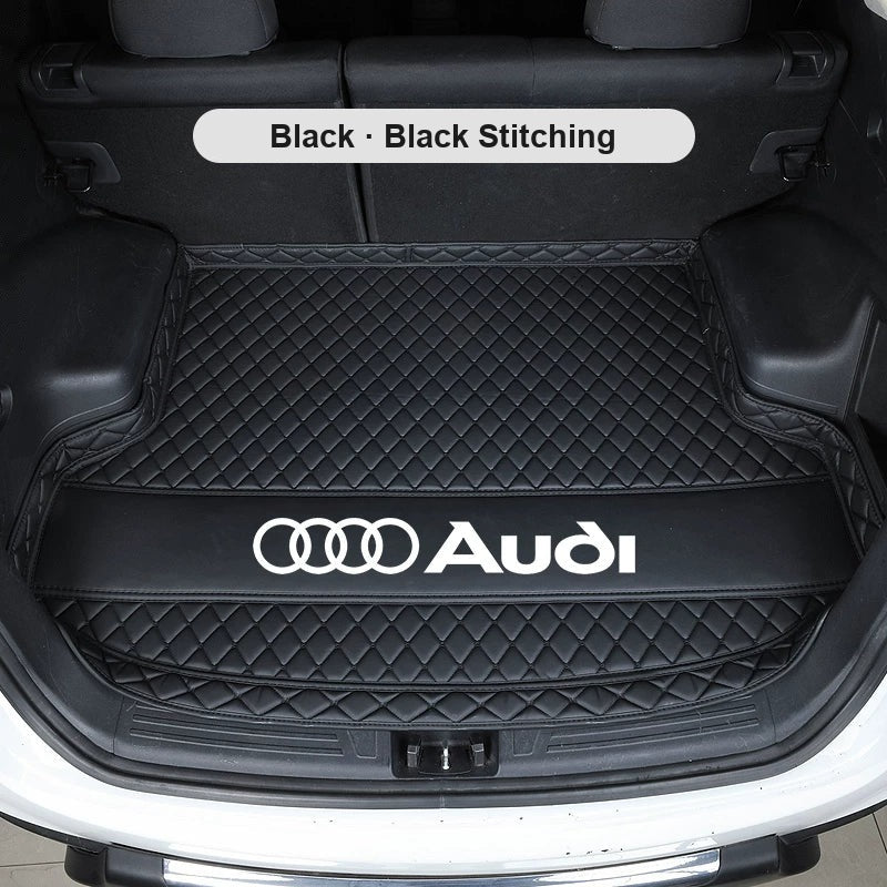 Audi quilted trunk mat – Black with Black Stitching