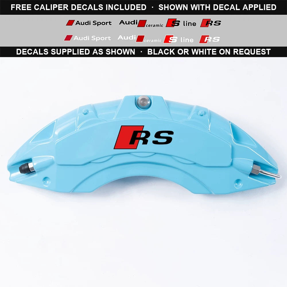Audi RS aluminium brake caliper cover in Light Blue