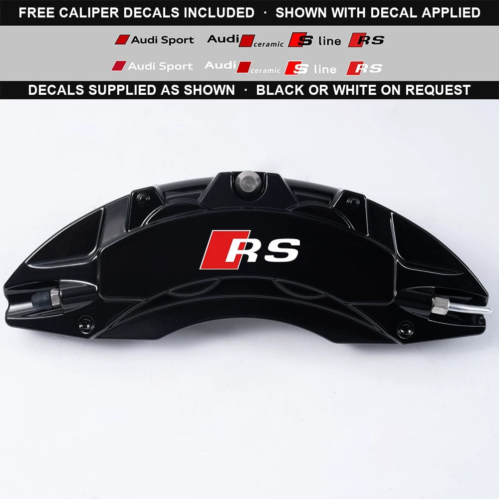 Audi RS aluminium brake caliper cover in Black