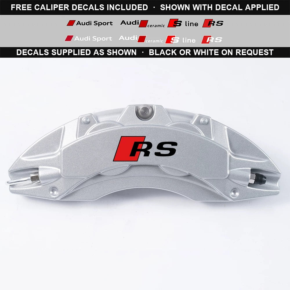 Audi RS aluminium brake caliper cover in Silver