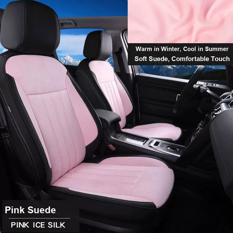 Audi Signature Full-Surround Seat Covers – Black and Pink Suede