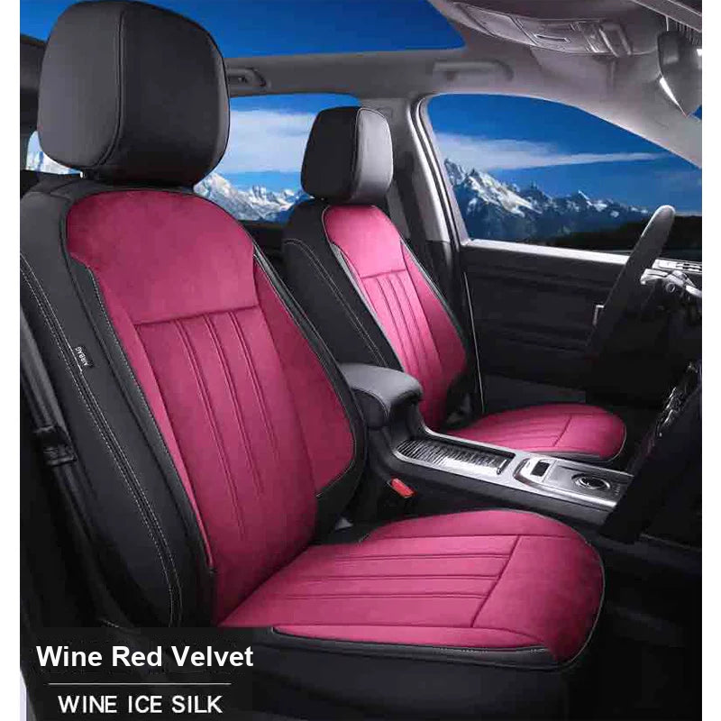 Audi Signature Full-Surround Seat Covers – Black and Wine Red Velvet
