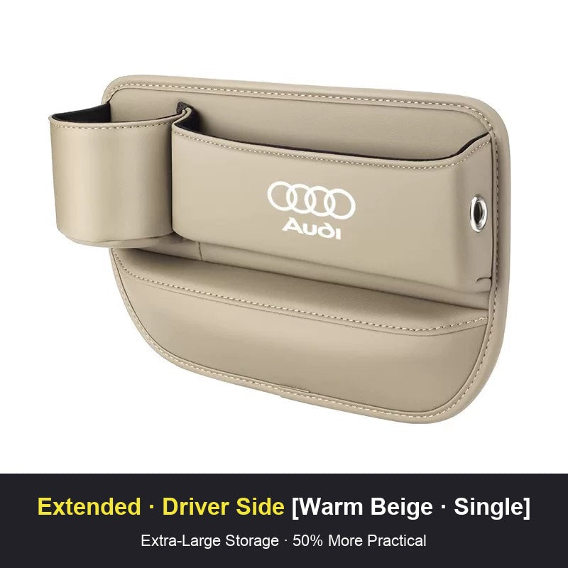 Audi seat gap storage box, Warm Beige, driver side