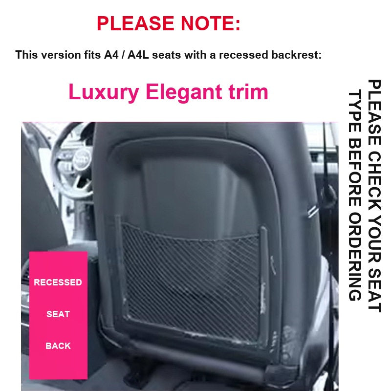 Audi A4 A4L recessed backrest seat kick mat fitment note