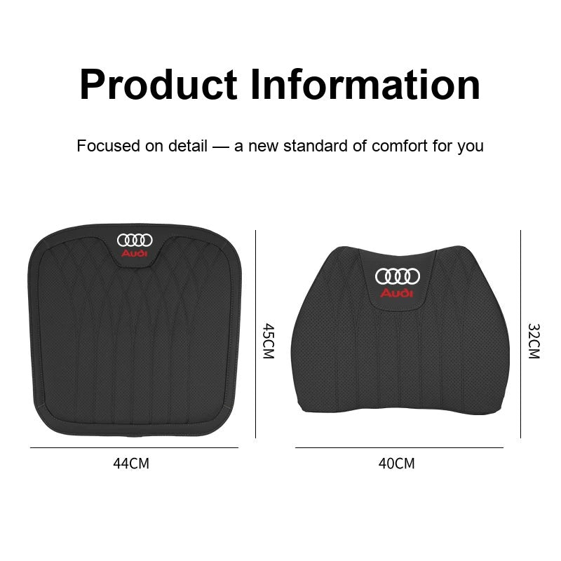 Audi seat cushion 44 x 45 cm and lumbar support 40 x 32 cm dimensions