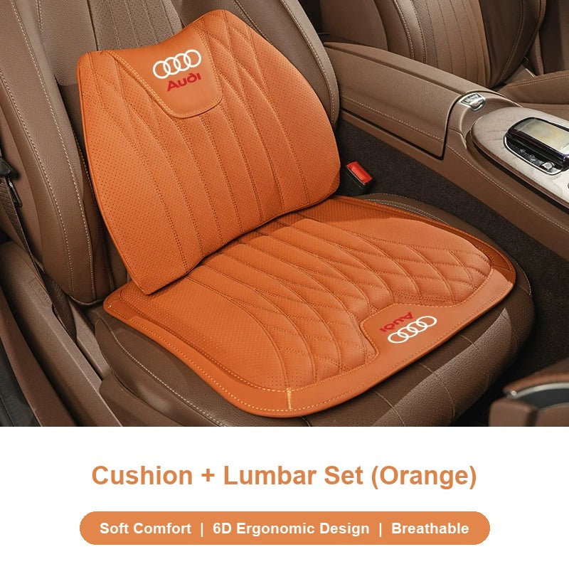 Audi Seat Cushion and Lumbar Support Set in Orange