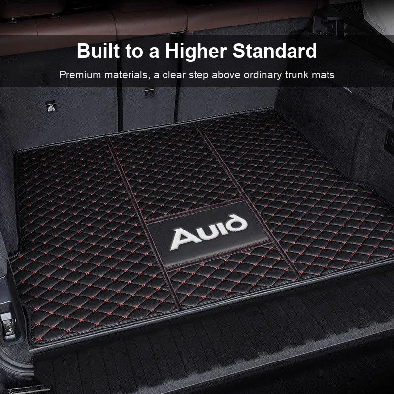 Audi quilted trunk mat with red stitching, built to a higher standard