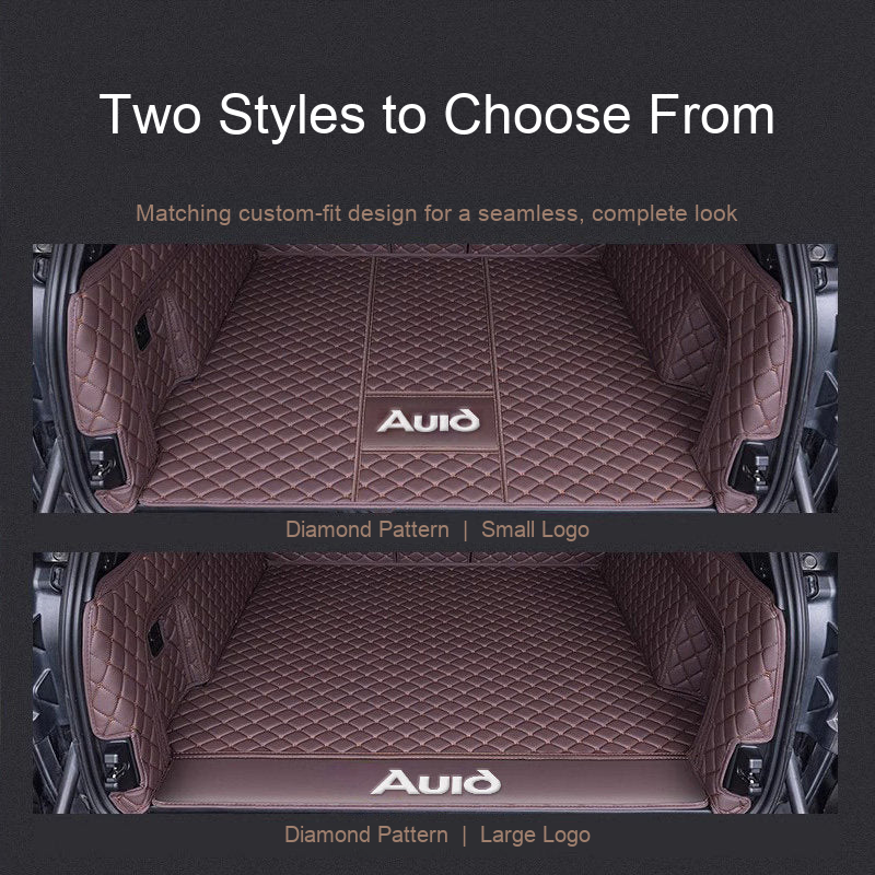 Two styles: small logo and large logo full surround trunk mat
