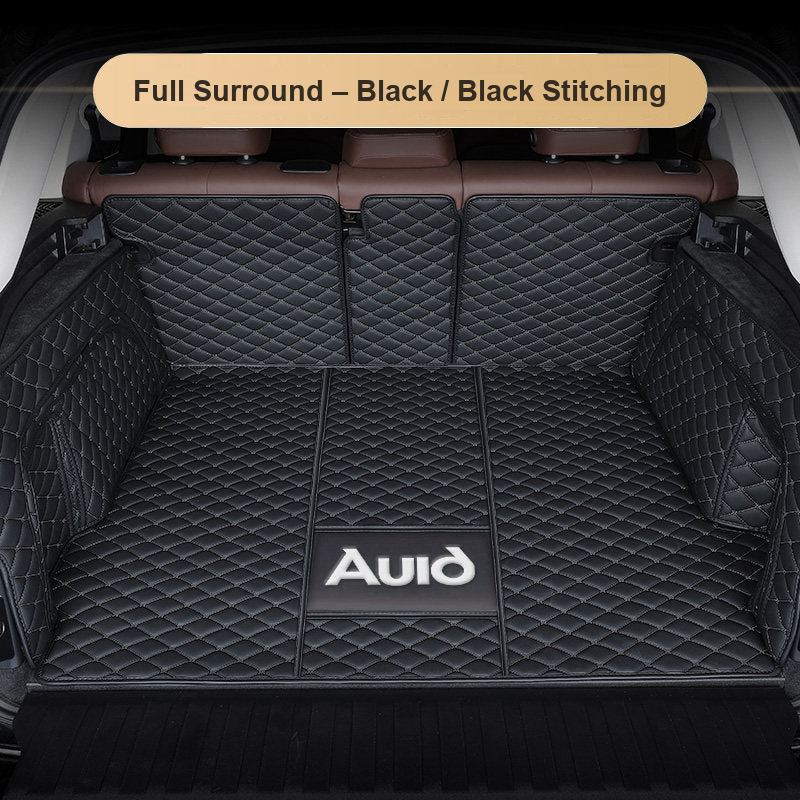 Audi trunk mat – Full Surround – Black / Black Stitching